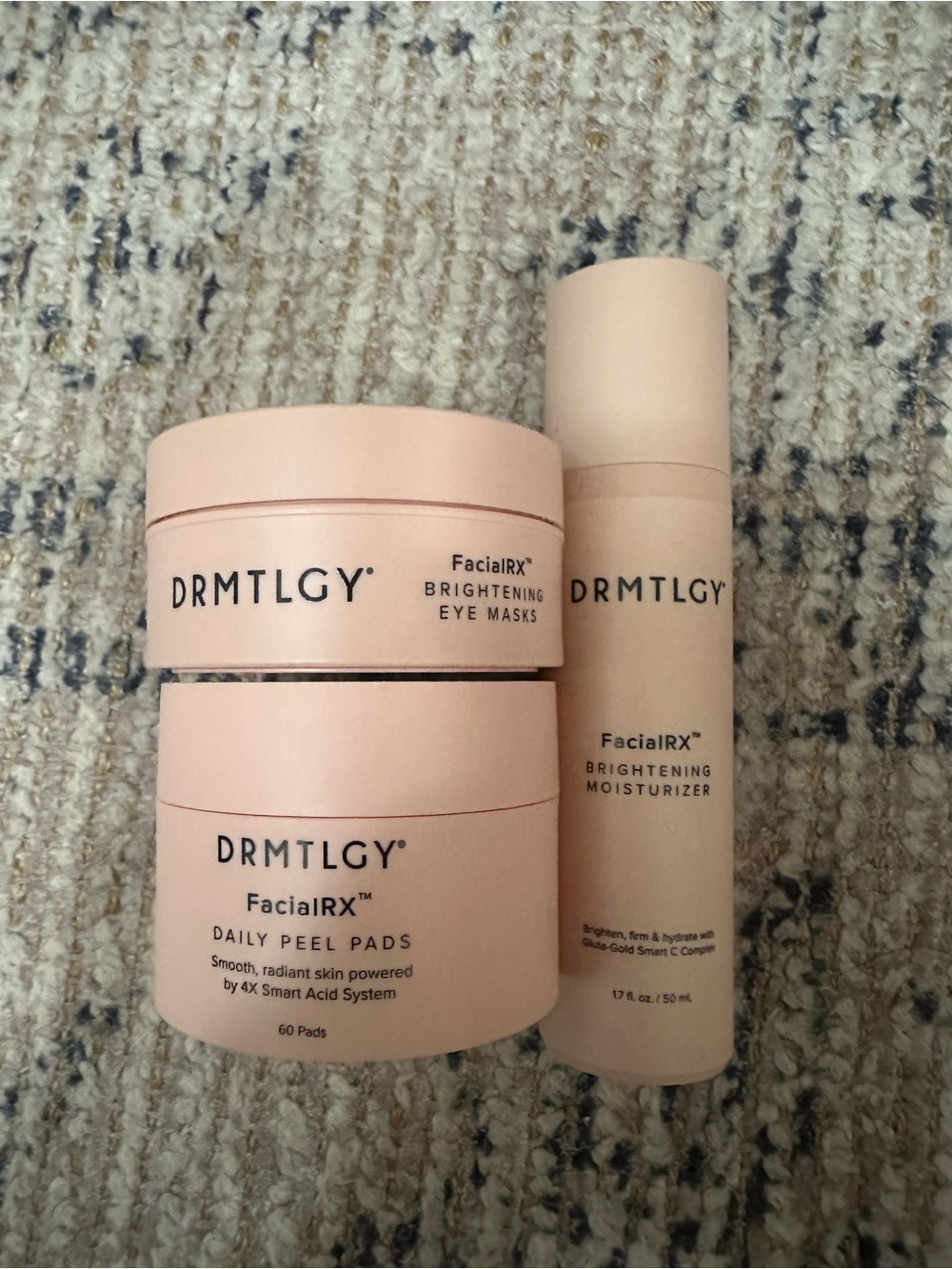 DRMTLGY FacialRX Brightening Skincare Set in Blush Pink set bundle